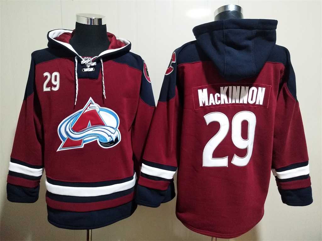 Avalanche 29 Nathan Mackinnon Burgundy All Stitched Pullover Hoodie,We sell and wholesale Avalanche 29 Nathan Mackinnon Burgundy All Stitched Pullover Hoodie on line form chian!